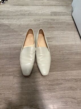 The Row Cream Leather Slip-On Loafers
